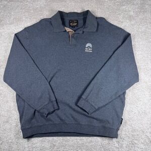 Straight Down Polo Sweatshirt Mens XL Gray Cotton Golf Pullover Montana